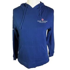 Simply Southern Navy Blue Dog Puppy Let's Stay Home Hoodie Sweatshirt Size Small
